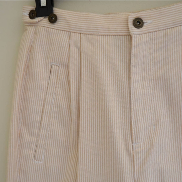 🌼 NWT vintage Liz Claiborne cotton pleat front pinstripe trousers - Picture 2 of 4
